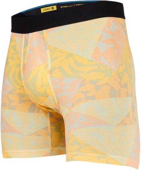 Stance Tri Angular Comfort Boxer Briefs in various colors, highlighting the soft fabric and medium support.