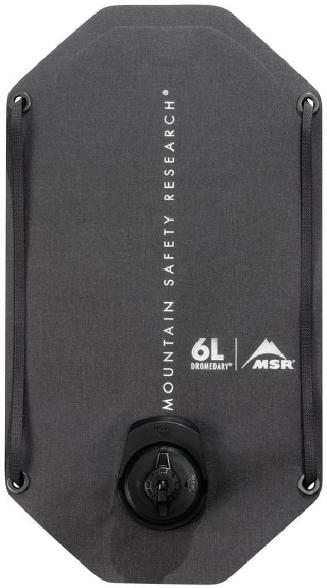 Front view of the 6L collapsible hydration bag, highlighting its robust design and compact size.