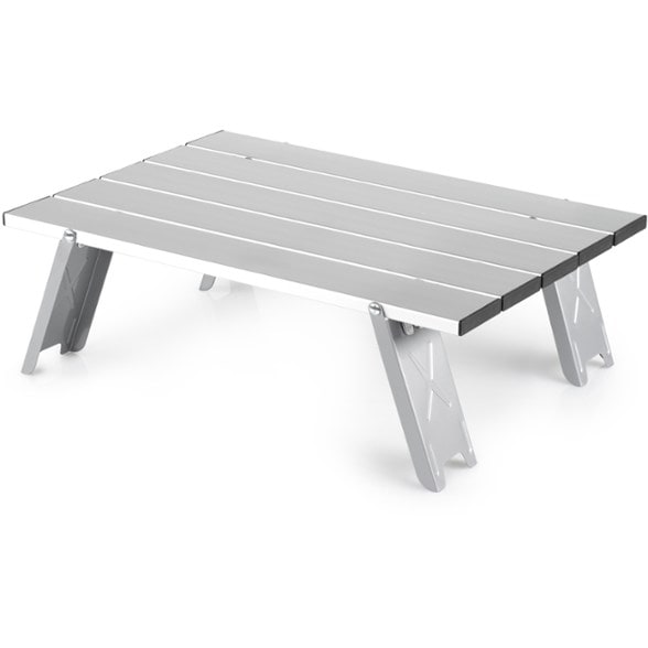 GSI Micro Table+ set up at a tailgate, displaying its sturdy surface for food and games.