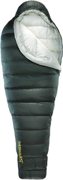 Therm-a-Rest Hyperion 32 sleeping bag showing its compact design for easy packing.