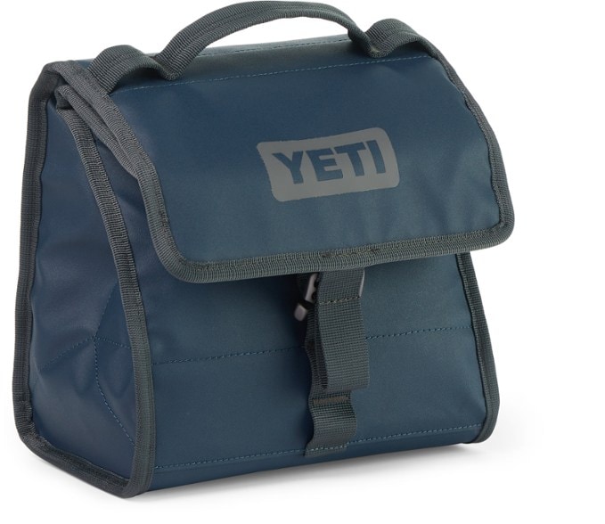 YETI Flex Insulated Lunch Bag with food inside, demonstrating its capacity and design.