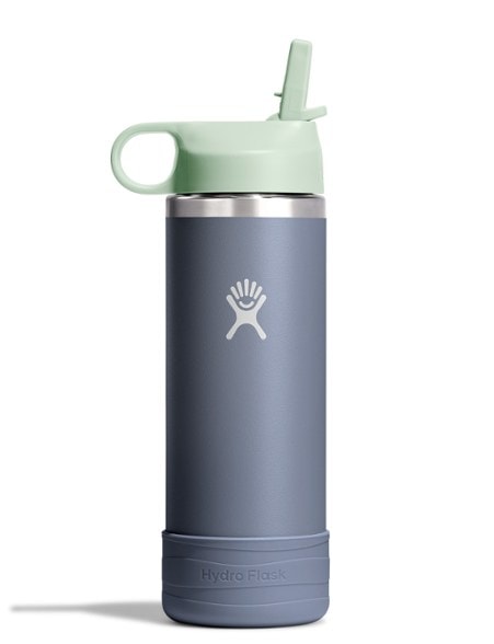 Hydro Flask Kids' insulated water bottle with straw cap, perfect for outdoor adventures.