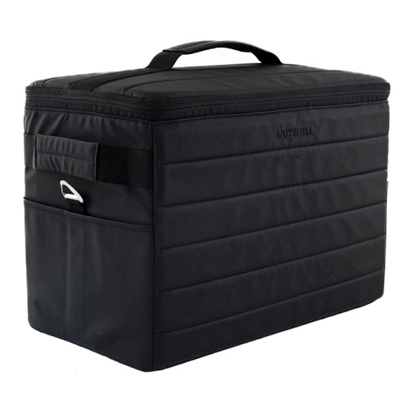 Top angle of EcoFort ChillBox showing flip-top access and dual carry handles