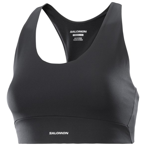 Close-up of Salomon FlexFit Medium Support Sports Bra showcasing the fabric texture.