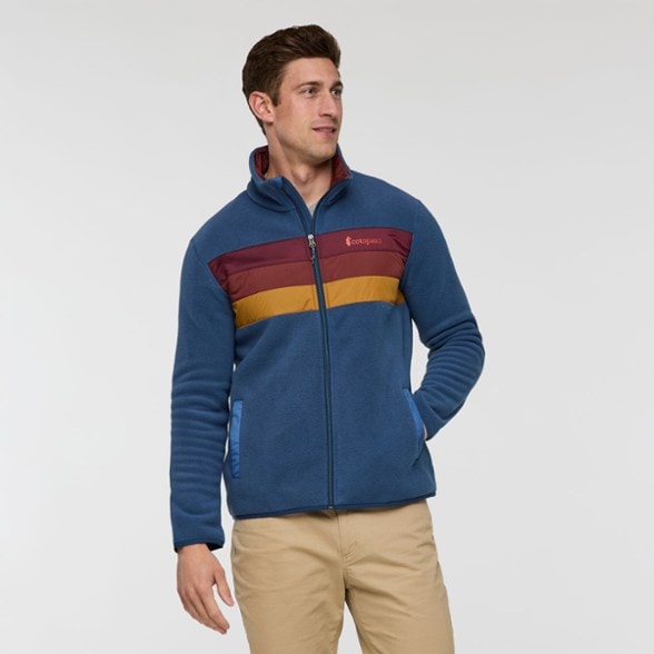Eco-Friendly Men's Fleece Full-Zip Jacket showcasing the front view with pockets