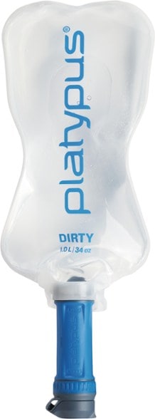 QuickDraw 1L Water Filter System in outdoor setting, showcasing its compact size and design.
