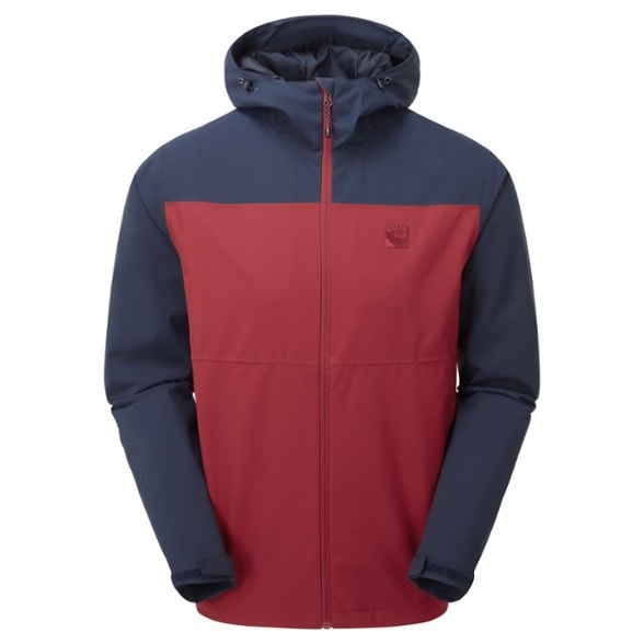 Men wearing the Dagda waterproof jacket on a rainy trail.