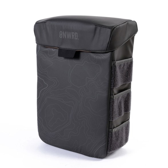 ONWRD Leakproof Vehicle Trash Can in a car, showcasing its compact design and waterproof liner.