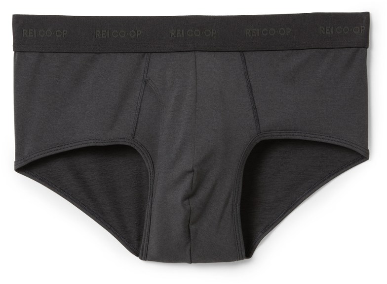 Front angle of TrailFlex men's briefs showcasing jacquard waistband and ergonomic fit