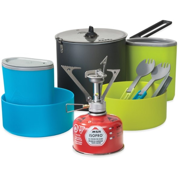 TrailChef lightweight camping cookset with stove, perfect for backpacking