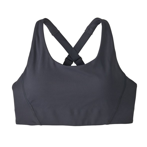 Patagonia Shadowlite Bra in action during a workout, highlighting its breathable design.
