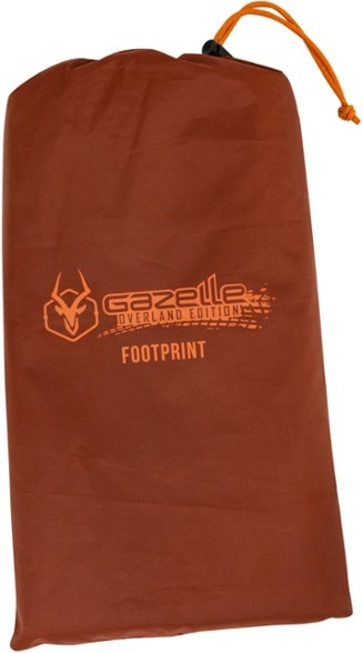 Gazelle T4 Premium Tent Footprint laid out in a wet camping area