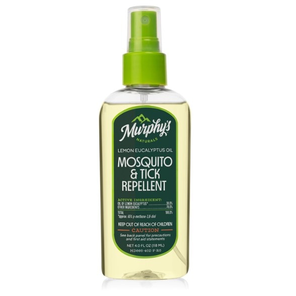 Murphy's Naturals Lemon Eucalyptus Oil Insect Repellent Spray shown in outdoor setting, perfect for camping.