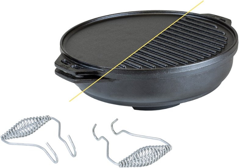 Versatile Camp Chef set displayed outdoors, showcasing its grilling capabilities.