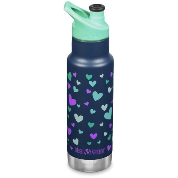 Klean Kanteen Kids Insulated Water Bottle showing the sport cap and narrow profile, perfect for little hands.