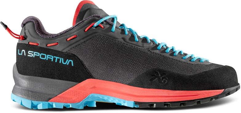La Sportiva TX Guide women's approach shoes viewed from the side, showcasing the breathable upper and durable sole.