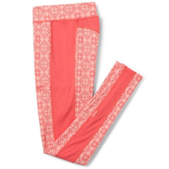Kari Traa Rose High-Waisted Merino Wool Leggings showing the cozy jacquard-knit waistband.