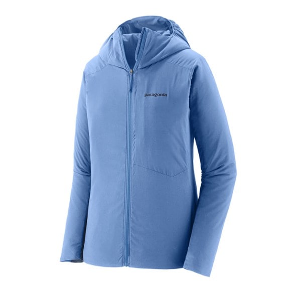 Patagonia Nano-Air Women's Insulated Hoody showing front view in a mountain setting.