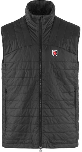 Fjallraven Expedition X-Latt insulated vest from the front, showcasing the zippered pockets.