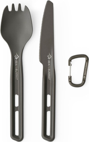 Frontier Ultralight camping cutlery set showing spork and knife from above