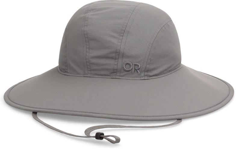 Front view of women's sun hat showing wide brim and sweat-wicking band — perfect as a UPF hat for hiking