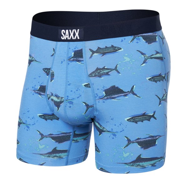 Front view of ultra soft men's boxer briefs, showcasing moisture-wicking fabric.