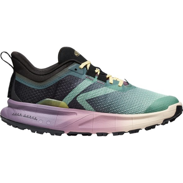Side view of KEEN 450 Dirt Pro women's hiking shoes showcasing breathable mesh and reinforced design
