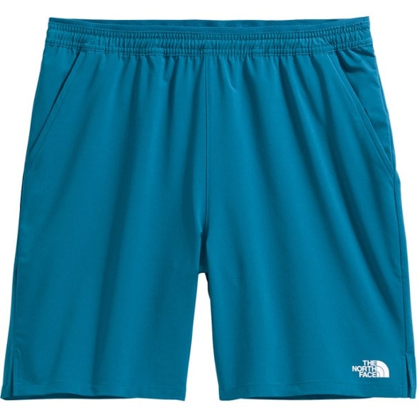 Front view of TrailFlex performance shorts for hiking showing stretch fabric and secure pockets