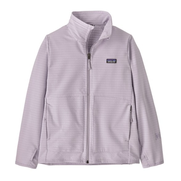 Front view of TechFlex R1 weather-resistant kids' jacket with thumbholes and zippered pockets