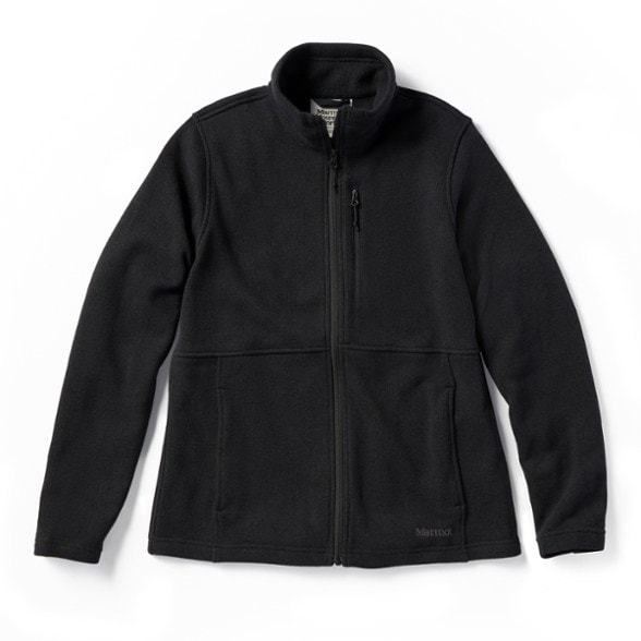 Front view of the TrailBlazer Women's Fleece Jacket on a woman hiking.