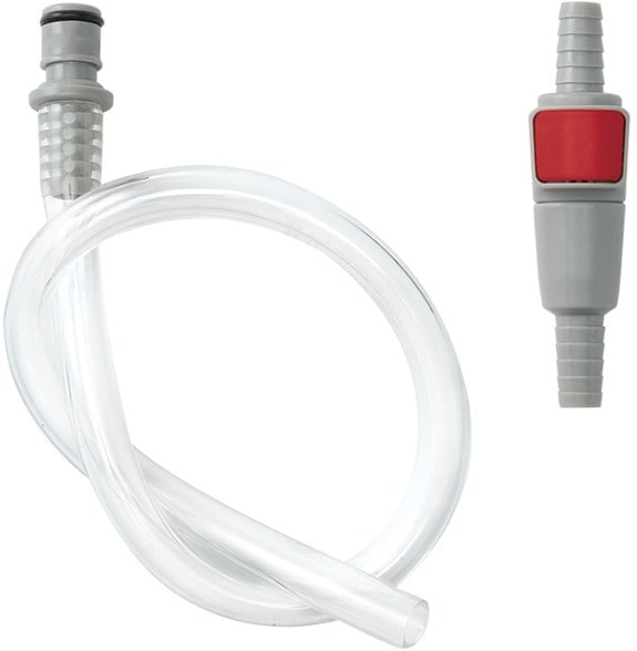Hydration Pro Quick Connect Kit installed on a hydration reservoir, highlighting its compact design.