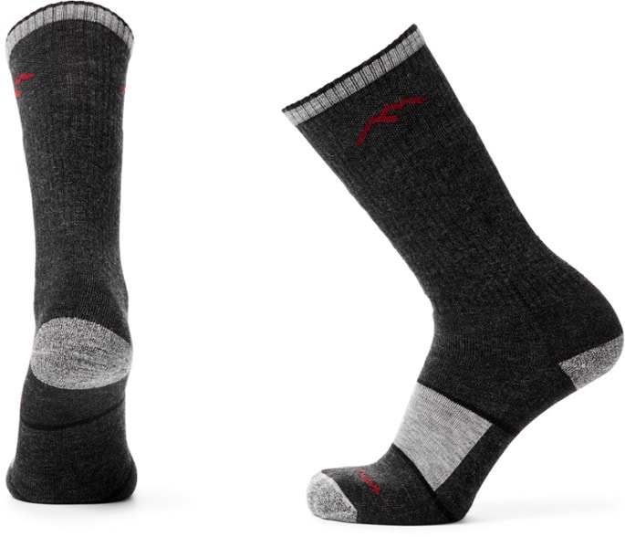 Men's full-cushion hiking socks designed for rugged trails, showcasing their heavy cushioning.