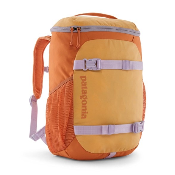 Patagonia Kids' Eco-Friendly Daypack 18L showing mesh back panel and straps