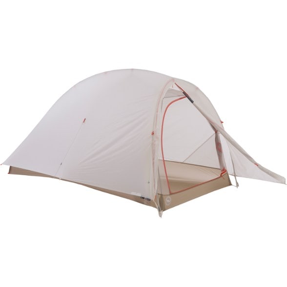Side view of the Fly Creek HV UL1 tent set up in a lush forest, highlighting its ultralight structure.
