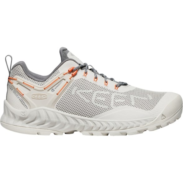 Side view of NXIS EVO lightweight hiking boots showcasing waterproof mesh and TPU overlays