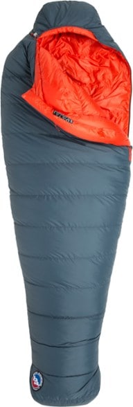 Torchlight ExpandFit men's sleeping bag fully unzipped showing expandable fit panel and contoured hood
