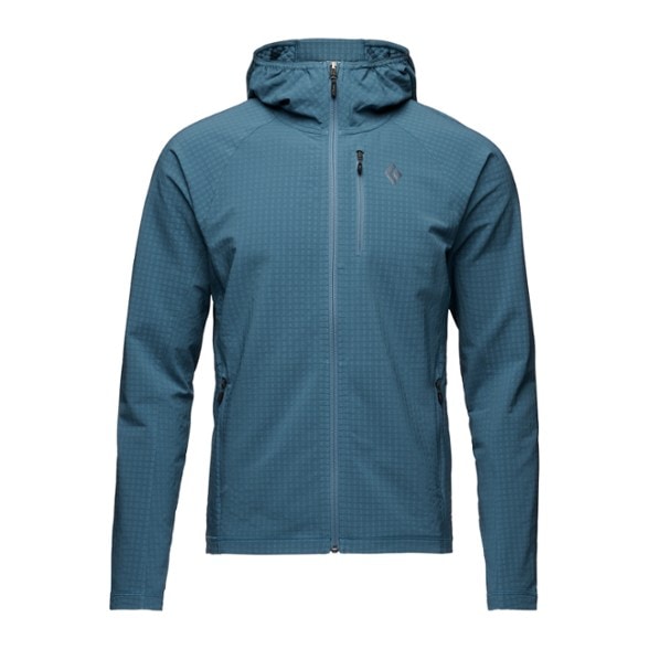 Men's versatile adventure hoodie displayed in the mountains, highlighting its breathable fabric and stretch design.