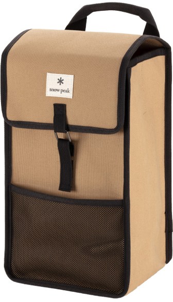 Front view of Takibi Floga storage case with fire pit accessories inside.