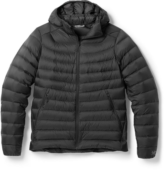 Arc'teryx Women's Cerium Insulated Hoodie in action during a hike, showcasing its warmth and packability.