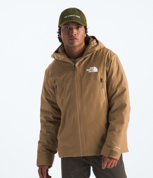 Front view of the Mountain Explorer insulated jacket for men, showcasing waterproof design.