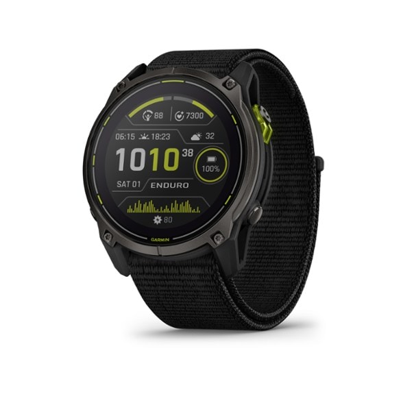 Garmin Enduro 3 GPS smartwatch showcasing its lightweight design on a runner's wrist.