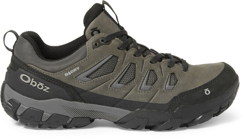 Side view of the Oboz Sawtooth X Low GTX showing the rugged tread and waterproof design