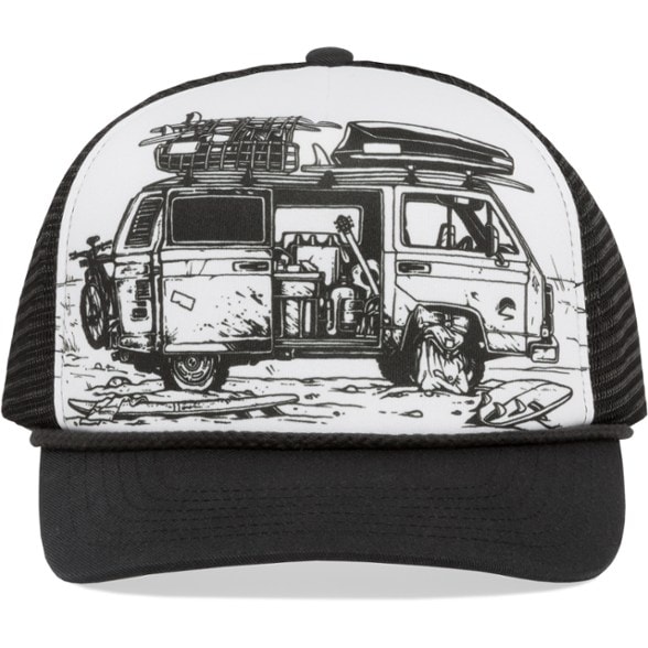 Front view of the Dream Seeker Cooling Trucker Hat showcasing its stylish design and braided cording.