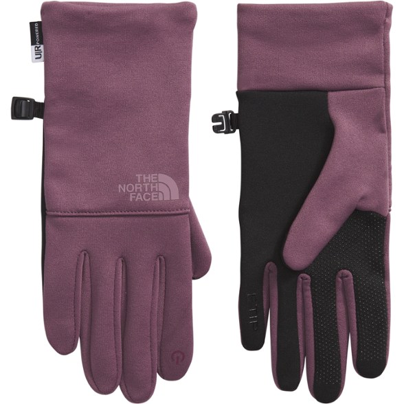 Close-up of eco-friendly touch-screen gloves for women, showing grip and fabric texture.