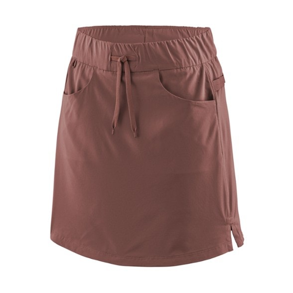 Front view of women's hiking skort showing stretchy fabric and functional pockets