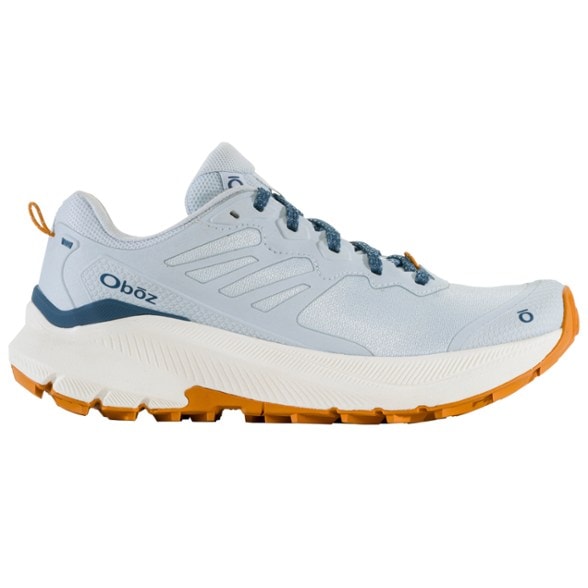 Side view of Katabatic Wind Low Fastpacking Shoes for Women, highlighting the sleek design and mesh upper.