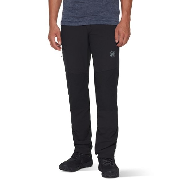 Mammut Men's Eco Soft-Shell Hiking Pants viewed from the front, ideal for outdoor activities.