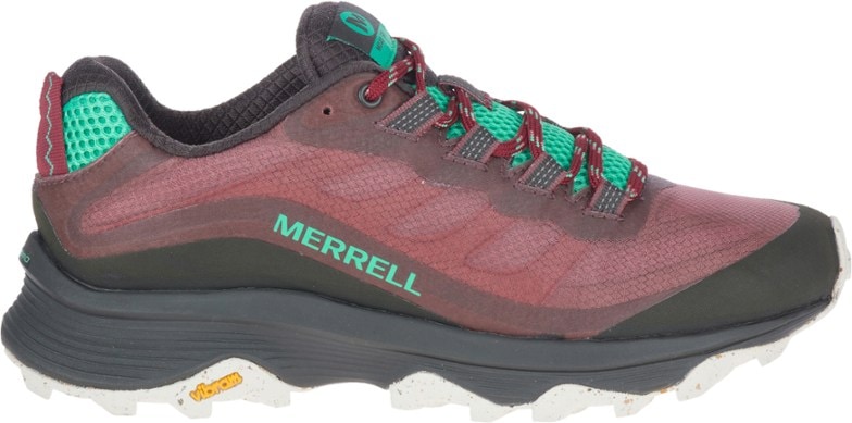 Side view of Merrell Moab Speed Low Women's Hiking Shoes with mesh upper for breathability.