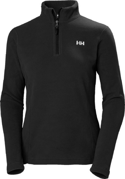 Front view of women's half-zip fleece pullover ideal for hiking and outdoor activities
