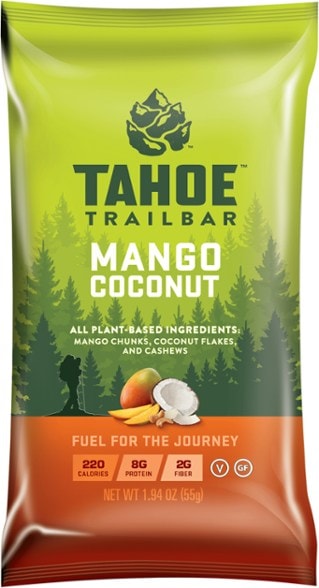 Tahoe Trail Dark Chocolate Cherry Energy Bar close-up showing ingredients